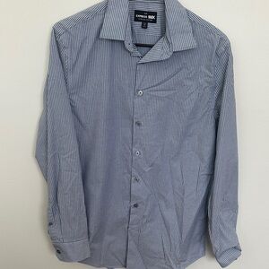 Express Men's Navy Pinstripe Dress Shirt